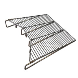 LavaLock® BBQ Smoker Pit Side Shelf - Square accessory side table, Chrome, 18" x 18" (18 x 18 CURVED MOUNT (FITS UDS 55 GAL ONLY))