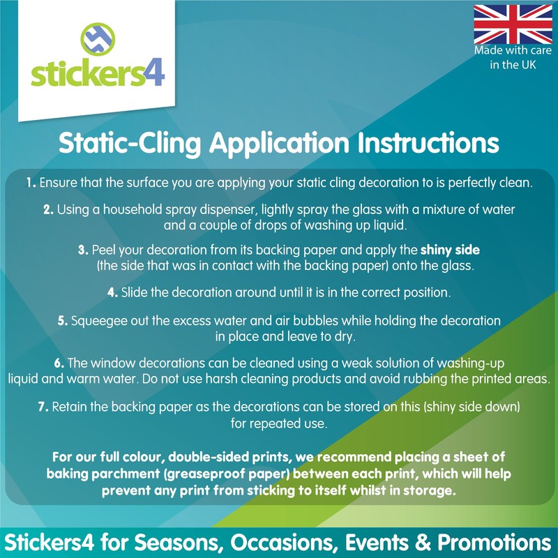 4 x Kingfisher Bird Window Stickers for Glass - Double