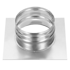 PATIKIL 5" / 125mm Duct Connector Flange, Dryer Vent Wall Plate Square to Round Straight Pipe Flange Chimney Top Plate for Air Heating Cooling Ventilation HVAC System, 200x200mm Base