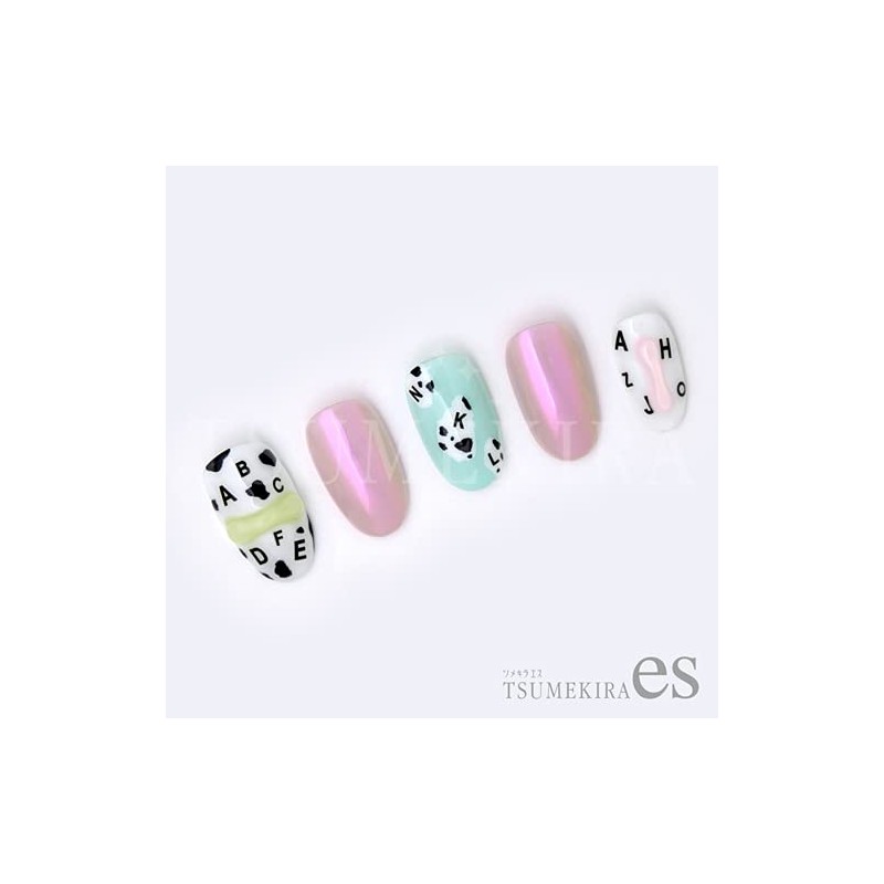 Mini Alphabet Nail Stickers, White & Black, Set of 2,