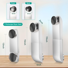 OEM Upgraded stainless steel Dryer Vent,adjustable dryer vent duct Fit for Whirlpool and all 4in Dryer Vent Outlet,for tight space square duct dryer vent pipe,The adjustable distance from12-19 in