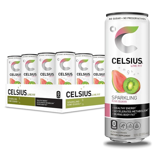CELSIUS Fitness Energy Drink 12 Fl Oz, Sparkling Kiwi Guava