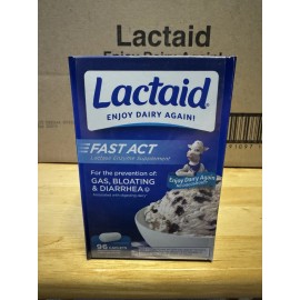 Lactaid Fast Act 1 Bottle ; 96 Count Lactose Intolerance Relief New