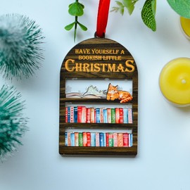 BlinkWishes Christmas Book Ornament for Book Lover, Reader’s Holiday Bookshelf Decor, Literary Keepsake, Christmas Ornament Gift for Librarian, Nerd, Bookworm, Book Lovers