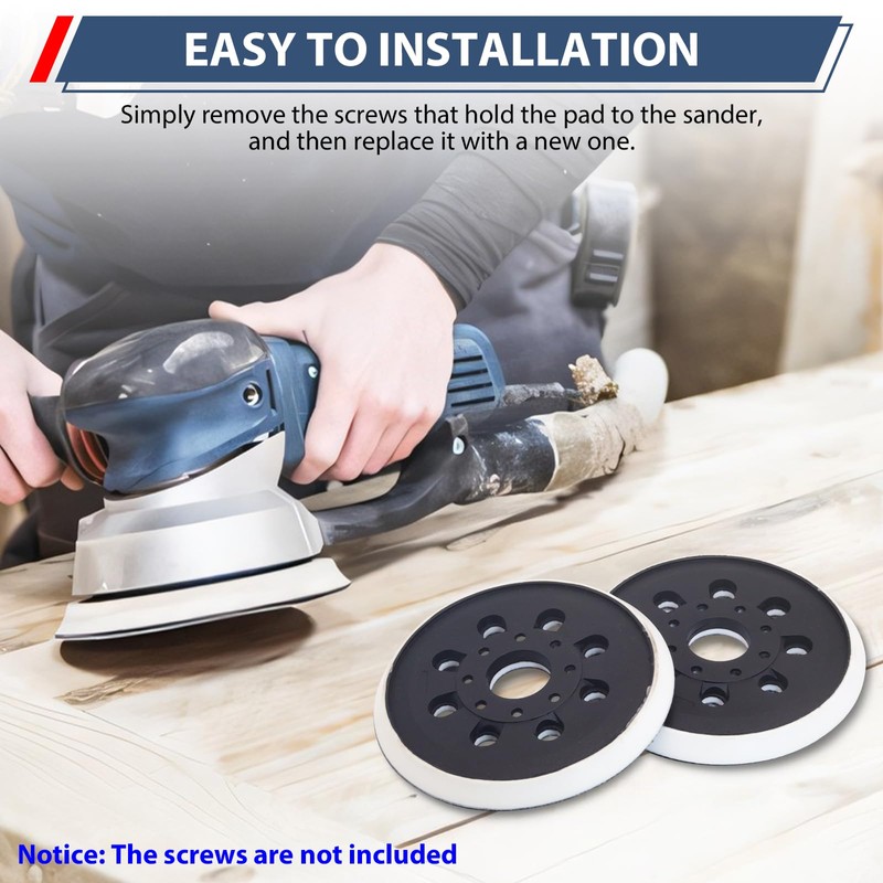 RUIHONGV 5 Inch Sander Pad for Bosch,2 Pack Hook-and-Loop Sander