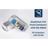 Rollay 50 Pack Aluminium Foil Food Containers with Lids 600ml