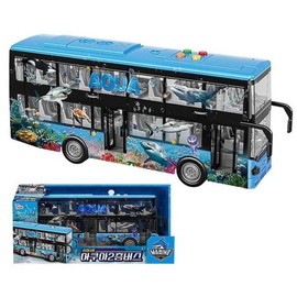 Children's Sound Aqua Double-Decker Bus 1P Light Pull-Back Toy Toy Double-Decker Bus Large Toy Bus / 어린이 사운드 아쿠아 2층 버스 1P 불빛 풀백 장난감 장난감2층버스 대형장난감버스