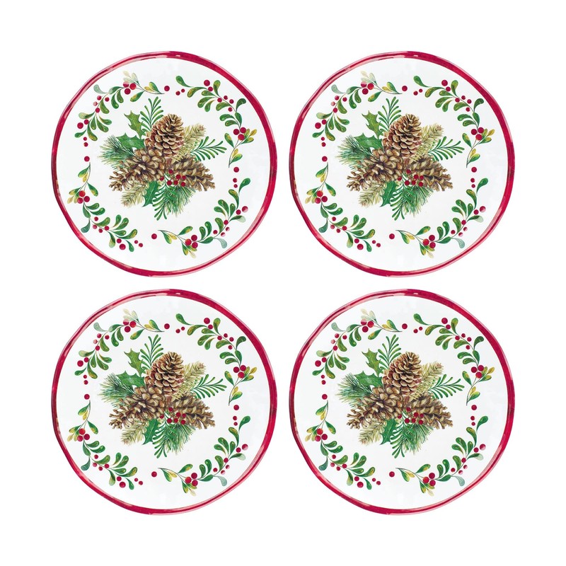 UPware 16-Piece Melamine Dinnerware Set, Includes Dinner Plates, Salad Plates,