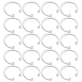 sourcing map 20Pcs 34mm Internal Retaining Ring Circlip, 304 Stainless Steel Internal Circlip Snap Rings C-Clips for Grooved Shafts Studs, Silver Tone