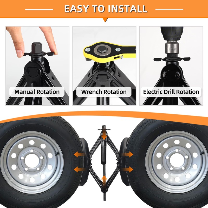 OULEME RV Tire Stabilizer, X-Shaped Wheel Chock for Dual Axle