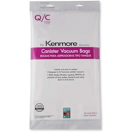Compatible with Kenmore Canister Vacuum Bags Q/С Type - Models 5055, 50557, 50558, 20-53292, 53291, 200, 400, 700, 800 Series - Pack of 12 Premium Cloth Bags