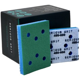 Serious Grit - 3" x 4" Foam Abrasive 450-600 Finish Sanding Pads - Fits Surfprep, Uneeda Ekasand, & Mirka - 1/2" Thick Soft Foam Hook & Loop Sandpaper Pads for 3x4 Sanders - Made in USA - 10 Per Box