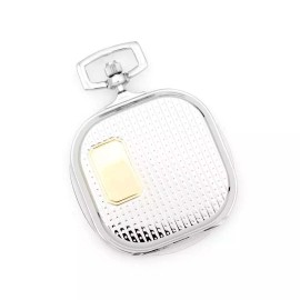 Charles Hubert Gold-plated Two-tone Chrome Square Pocket Watch