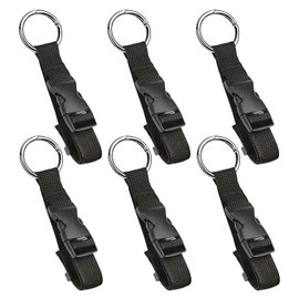 6 Pieces Black Duffel Bag, Multi-Functional Adjustable Nylon Strap, Creative Classic, Travel Portable, Luggage Buckle.