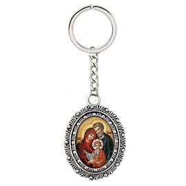 Needzo Holy Family Icon Key Chain, Christmas Religious Gifts, 4 1/4 Inch, Religious Favors and Gift Ideas