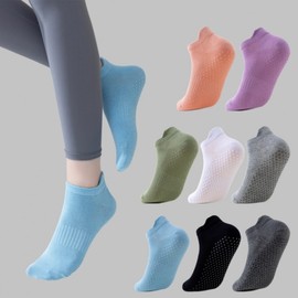 Unisex Professional Anti-Slip Yoga & Pilates Socks - Sweat-Absorbing, Free Size (Style 207) 36-42/White 20ea