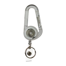 KOYOKOMA Carabiner, Key Reel, Skeleton Keychain, Easy to Put on and Take Off, Key Ring, Strap, Cord Reel, Key, Extendable, Up to 20.9 inches (53 cm), Employee ID Pass Case, Bag, Belt Loop, white