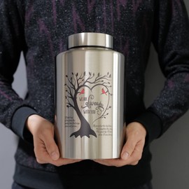 220 lbs Large Urns for Adult Male Female Ashes, Decorative Cremation Urn for Human Ashes(Always with You-Silver)