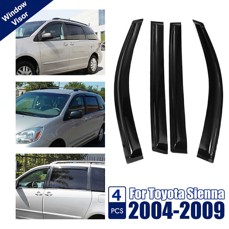 Geartronics 4PCS For 2004-2009 Toyota Sienna Acrylic Window Visor Rain