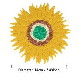 Set of 4 Silicone Trivets for Hot Pots and Pans Hot Dishes Mats Non-Slip Heat Resistant Pads for Table & Countertop Sunflower Coasters Kichen Decor