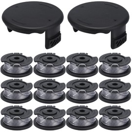 Eyoloty F016800569/F016800385 Thread Spool for Bosch ART23SL ART23SL ART23-28 ART2300 ART26, Length 4 m Diameter 1.6 mm and Trimmer Caps F016F04557 (12 Spools + 2 Caps)