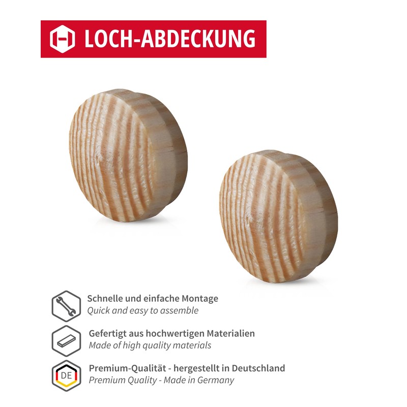 (Pack of 20 Gedotec® Lochabdeckungen Cover Caps for Drill Hole
