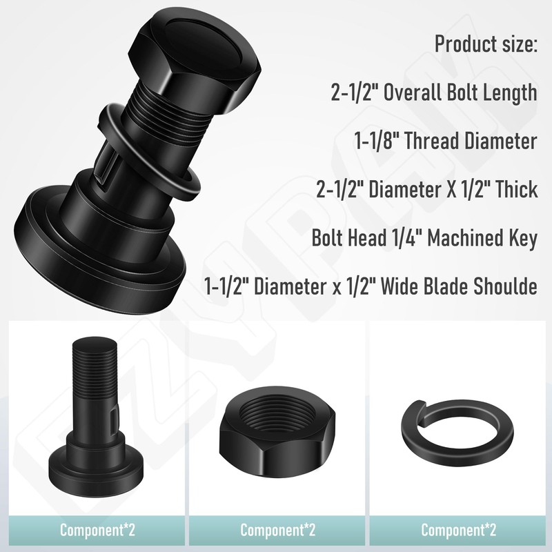 2 Pack Rotary Cutter Blade Bolt Kit 63607 Compatible with