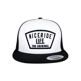 NICERIDE Grinder Embroidered Unisex Adjustable Snapback Trucker Baseball Hat (Black White Black)