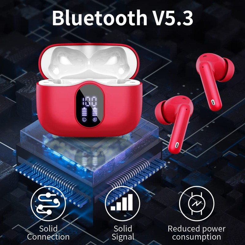 Wireless Earbuds, Bluetooth 5.3 Headphones In Ear with 4 ENC