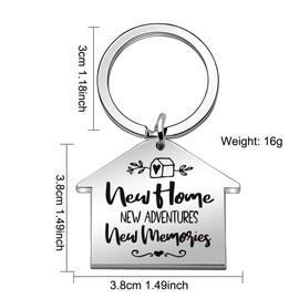 New Home Gifts New Home New Adventures New Memories Keyring Keychain Housewarming Gifts for Relatives and Friends