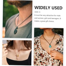 IWOWHERO Portable Crystal Pendant Necklace for Men and Women Stylish Traditional Amulet Party Accessory for Safety and Harmony Natural Gemstone Jewelry