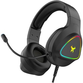 STF  Audífonos Gamer para PC Muspell Prime  Conexión 3.5 mm  Luz LED RGB  Bocina 50 mm  Micrófono Flexible  Control de Volumen (Negro)