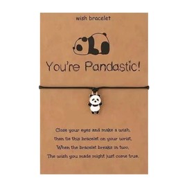 Jgrprlq Panda Bracelet Gifts Cute Panda Wish Bracelet Jewelry for Women Inspiration Gift for Panda Lovers