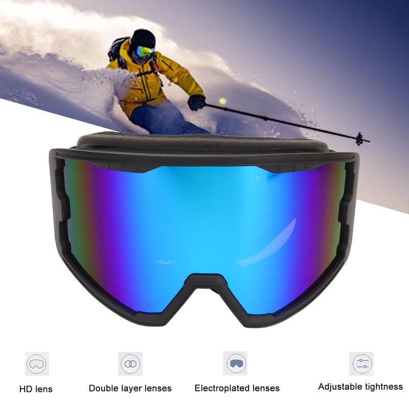Ski Goggles Double Layer Sun Protection Anti Fog Adjustable Elasticity