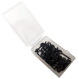 Carp On - Pack of 30 x 10mm BAIT SCREWS with 3mm ROUND RING Non Reflective Matte Black - Classic Design Terminal Tackle for Making Your Own Fishing Rigs [37-3036]