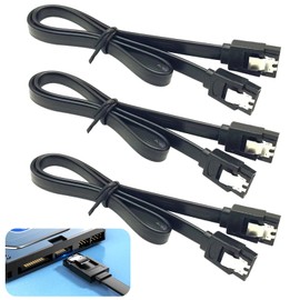 Aifrymne High-Speed SATA III Cable 6Gbps, 3, (3 Pack), hdd ssd data cable, straight 7 pin III cable with locking latch for hard drives HDD/SSD, SATA I & II, 50 cm, black (CB-SFK3)