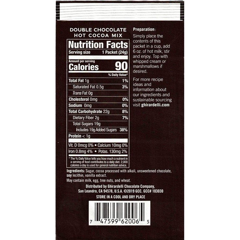 Ghirardelli Double Chocolate Hot Cocoa Mix, 3 Pound Box, (Approximately