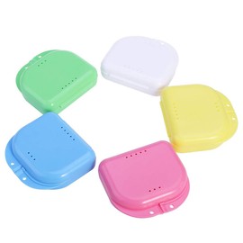 Pack of 5 Braces Box, Dental Orthodontic Retainer Prosthesis Storage Case, Mouth Guard Container