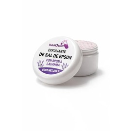 Exfoliante Corporal de Sal de Epsom IsaaQuim | Aroma a Lavanda | Con Aceite de Coco, Almendras y Vitamina E | Uso Cosmético | 250 g