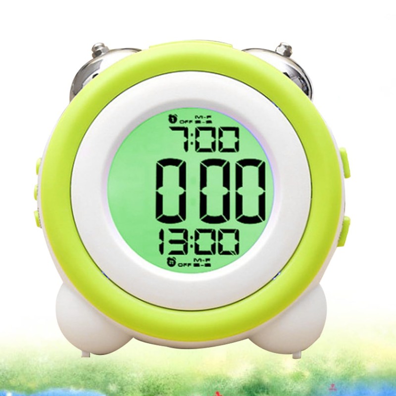 GRIRIW 1pc Double Mute Alarm Clock for Simple Stereo Design