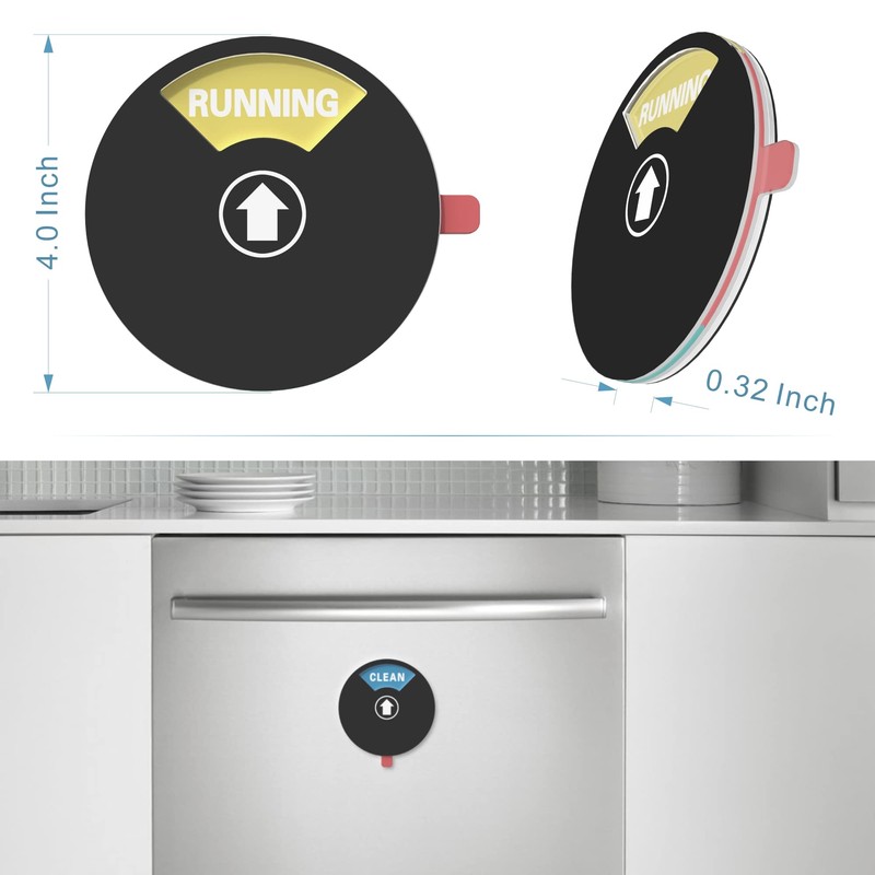 Updated Dishwasher Soft Magnet Clean Dirty Sign, Clean Dirty Running