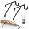 LANMIERT Heavy Duty Closet Rod Bracket, Adjustable Black Closet Shelf