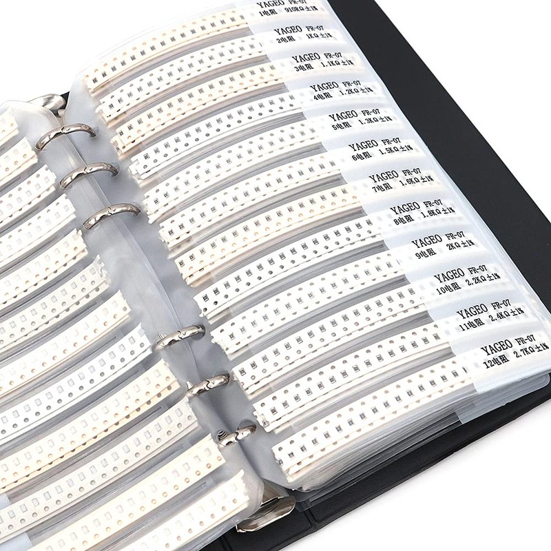 WINGONEER 1%0805 SMD Resistor Aggregation Folder (0Ω-10MΩ) 170 Values x