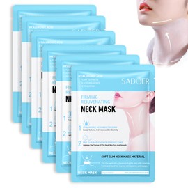 Firming Rejuvenating Neck Mask, Neck Mask For Tightening And Firming, Neck Tightening Mask With Hyaluronic Acid, Sheet Neck Masks For Wrinkles, Moisturizing Mask For Neck Line Romoval, 6PCS