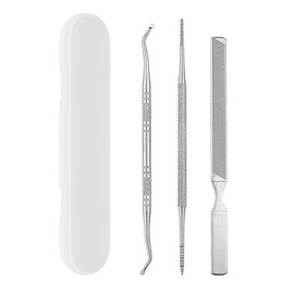 Long Steel Nail File for Onychomycosis, 3 Pieces Professional Toenails, Tool Ingrown Nails, Stainless Steel Professional Manicure & Pedicure Nail Care Set