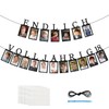 BETESSIN Decorative 18th Birthday Boy Black - Finally Full Year 18 - Photo Garland for 18th Birthday - Includes 18 Glitter Paper Cards for Photos from 1 to 18 Years - Birthday Decoration for 18 Boys