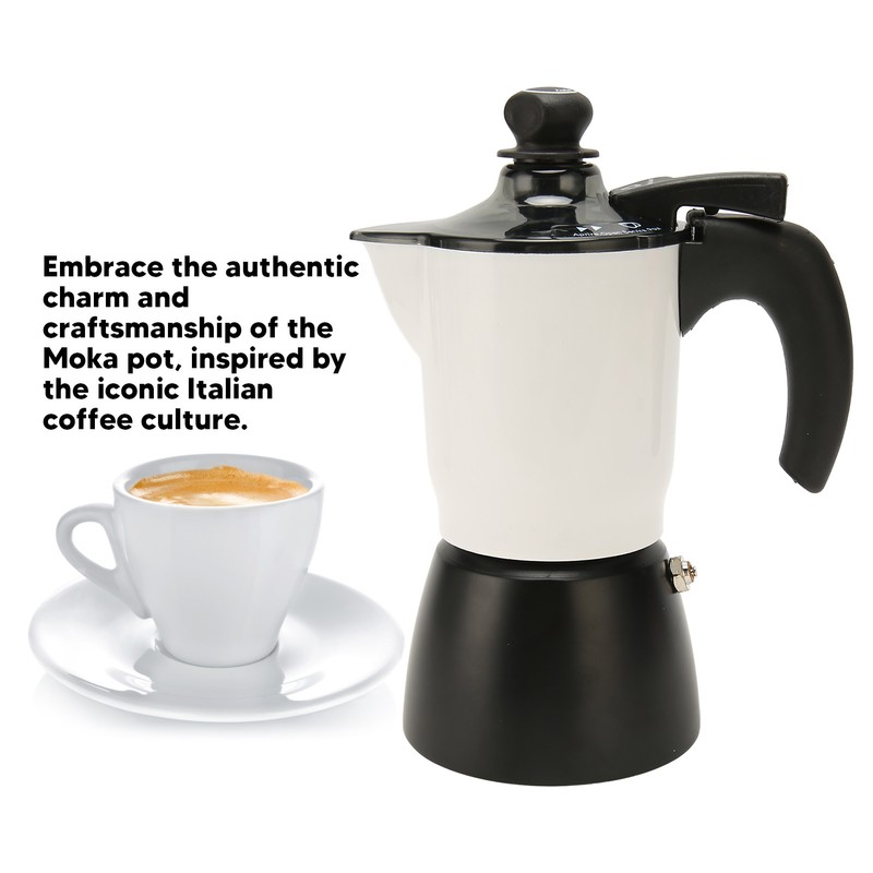 150ml Moka Pot Stovetop Coffee Maker Makes Real Italian Coffee