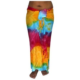 Sar77 Sarong Beach Towel Pareo Wrap Skirt Light Blue Red Yellow