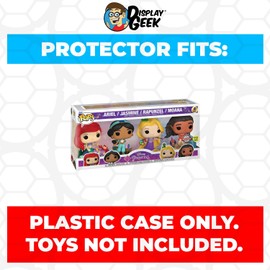 Display Geek, 1 x Plastic Pop Protector Only Compatible with 4 Pack Box Ariel, Jasmine, Rapunzel & Moana Glow in The Dark Funko Pop - Nothing Else fits
