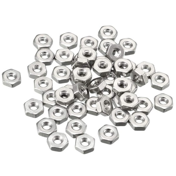 TA-VIGOR 50Pcs Hex Nuts, 6#-32 UNC Self Locking Nuts, 304